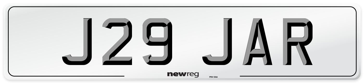 J29 JAR Number Plate from New Reg